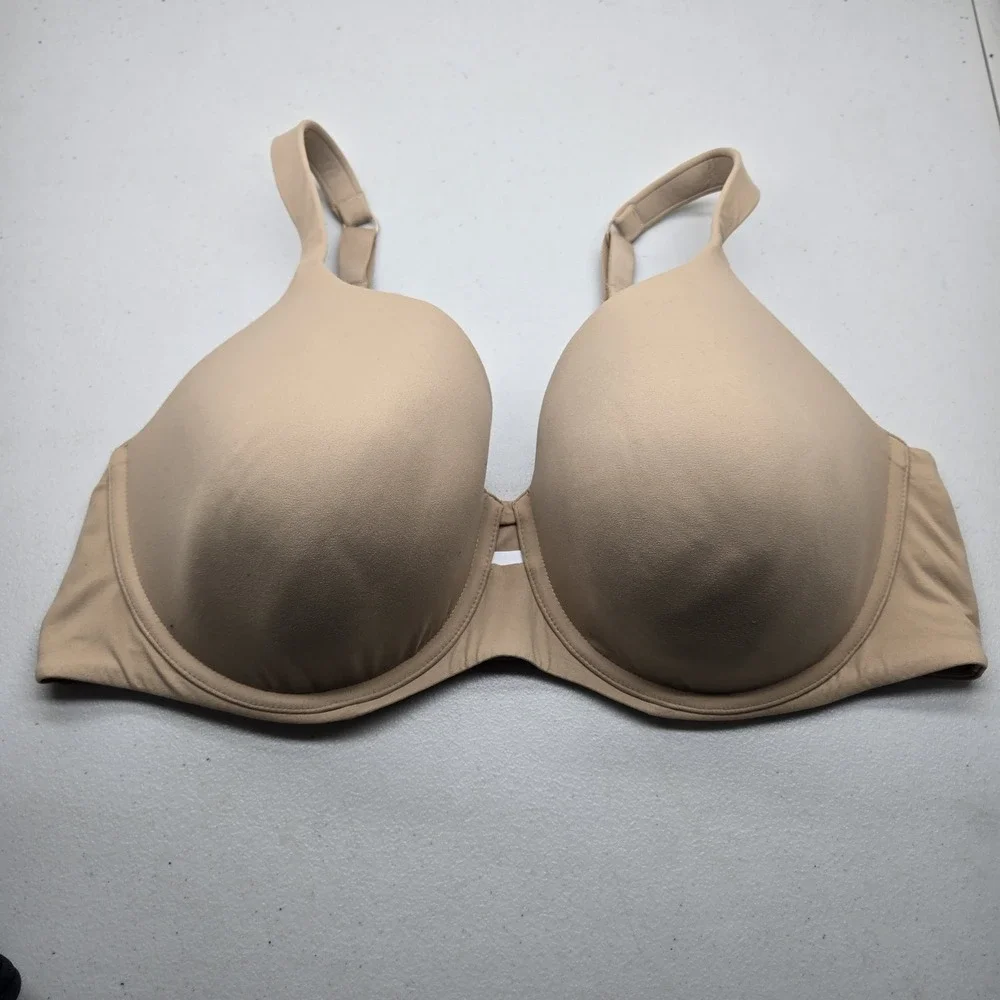 Ambrielle Women Bra 44DDD Beige Super Soft Full Coverage T Shirt Underwired